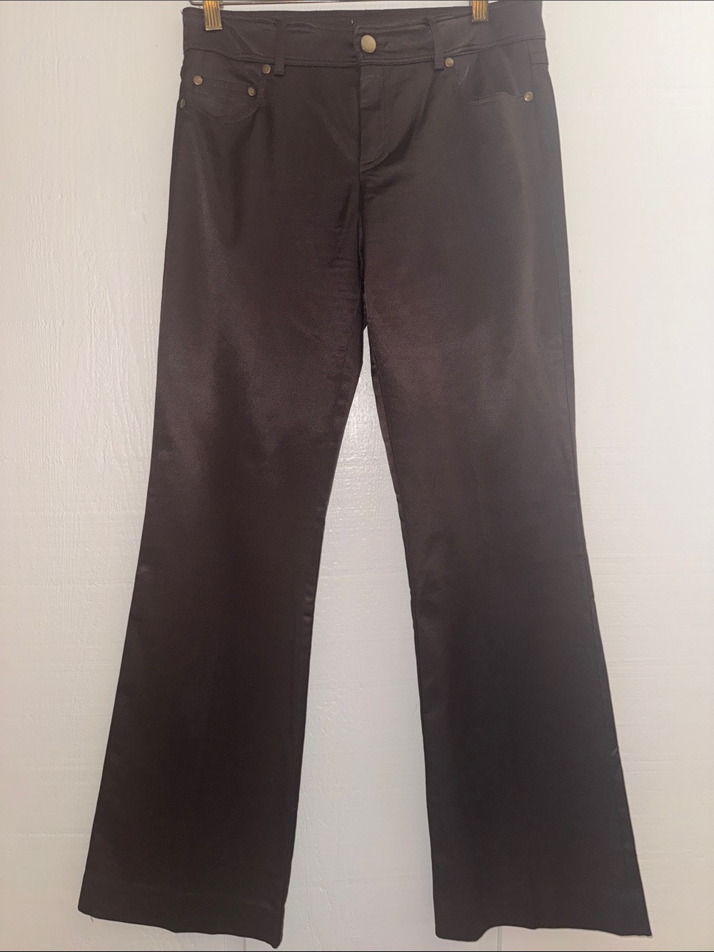 Cache Satin Women’s Flared Pants in Dark Brown Sz 2